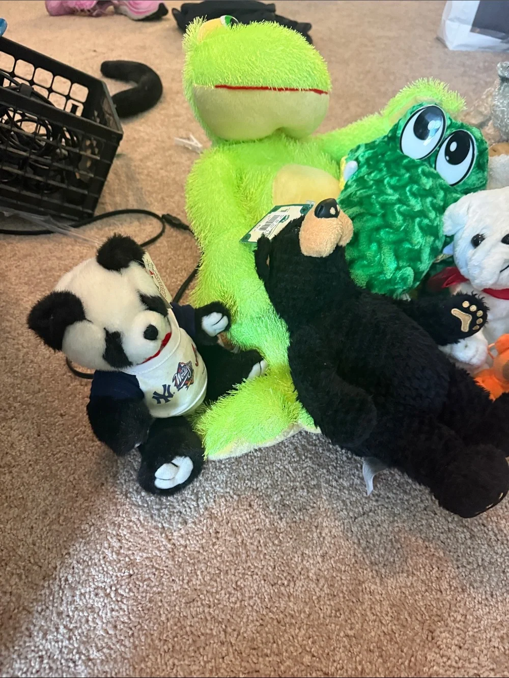 Plush stuffed animals lot- NWT- Green Frog , alligator , cat dog ect
